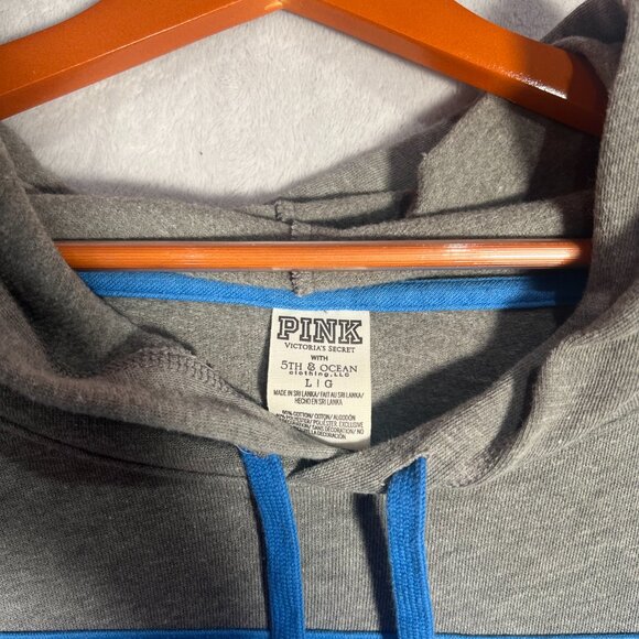 PINK Victoria's Secret Hoodie Womens L Blue Gray UCLA Bruins Pullover Sweatshirt - Picture 2 of 10